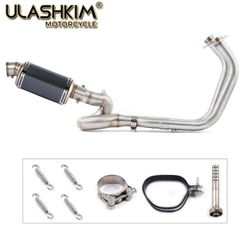 

Motorcycle Exhaust Muffler Middle Link Pipe Full System Slip On For kawasaki NINJA650R ninja650 Z650 2017 2018