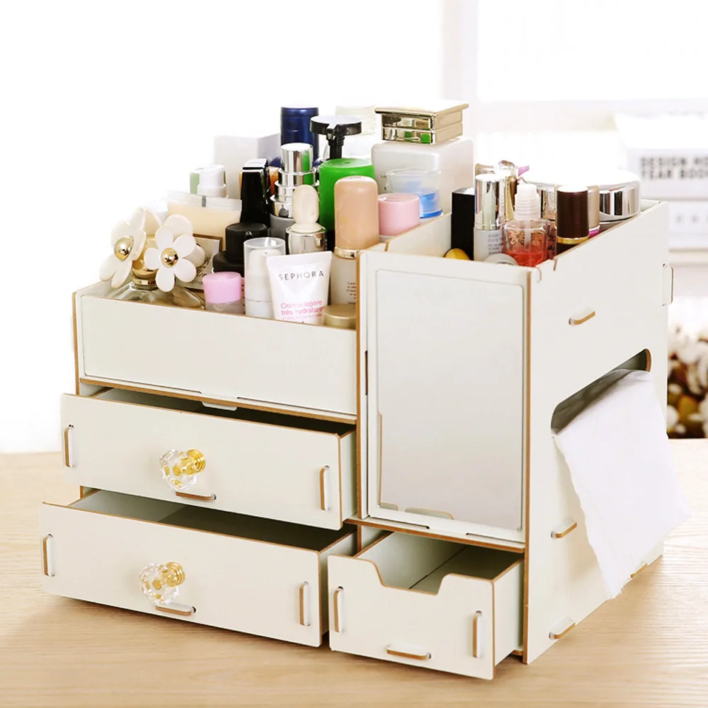 New Wooden Box Cute DIY High Quality Wood Cute Cat Holders Home Office