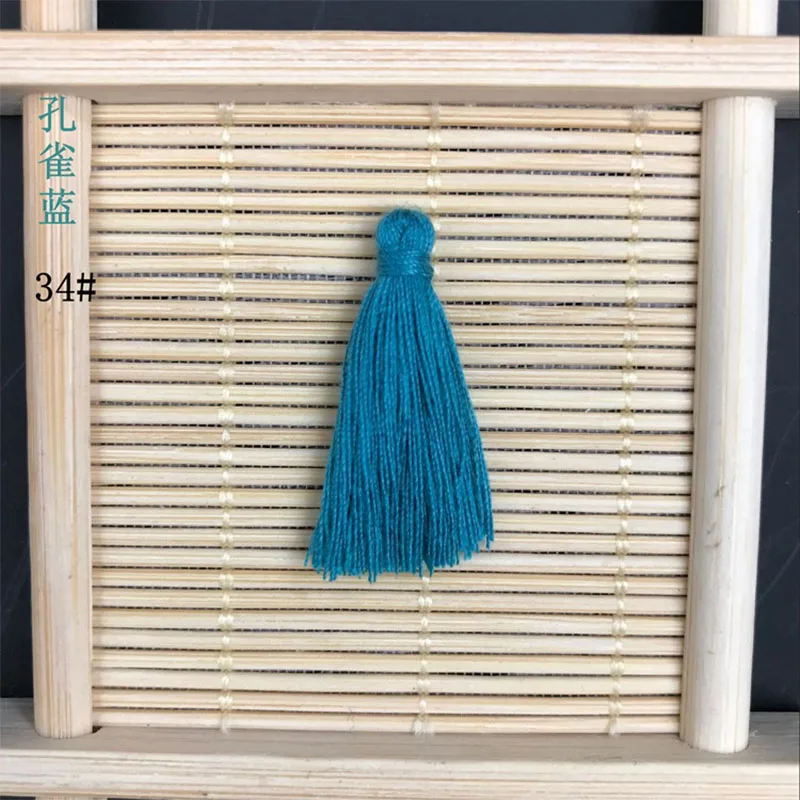 100PCS 3CM Mini Cotton Thread Fabric Tassel DIY Pendant Jewelry Key Making Fringe Trim Craft Tassels Sewing Accessories - Цвет: 34