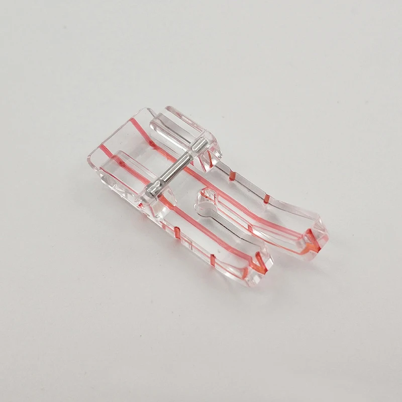 

1Pcs Top Quality Center Line DIY Sewing Foot for Household Multifunction Sewing Machines Plastic Clear Red Line Presser Foot