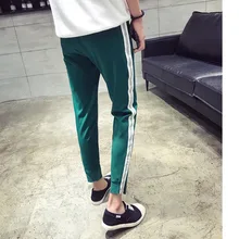 Новые летние Стиль Для мужчин большой Размеры Брюки Модные темпера Для мужчин t простой сплошной Цвет Повседневное брюки свободные