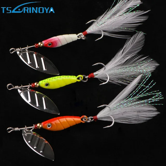 

TSURINOYA 3Pcs Spinner Bait 10g 15g 21g Sequin Bait Spiner Fishing Lure Isca Artificial Pesca Leurre Peche Carp Fishing Tackle