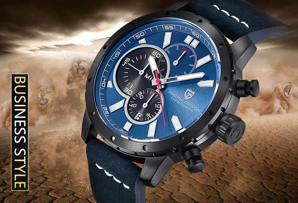 Часы мужские водонепроницаемые спортивные кварцевые часы с хронографом люксовый бренд PAGANI Дизайн военные наручные часы relogio masculino