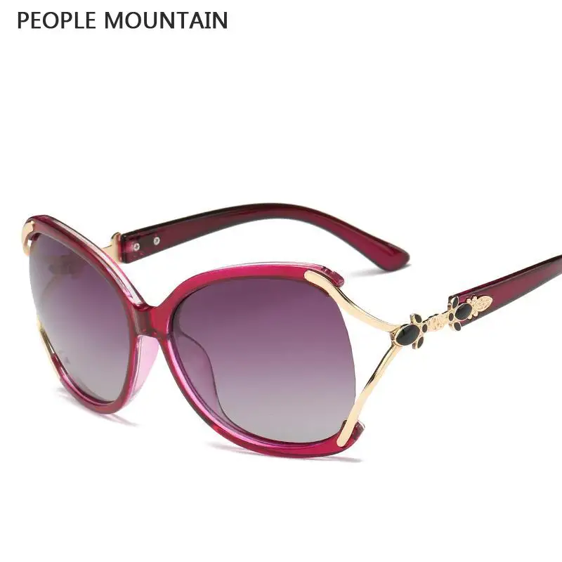 People Mountain Gradient HD Polarized Sunglasses Women 2017 Fashion Butterfly Sun Glasses High Quality Retro font