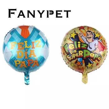 

10pcs 18inch Spanish Father's day Feliz Dia Super Papa Foil Balloons helio para inflar globos Party Decoration Supplies globos