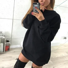 ZEBERY Casual Solid Color Long-sleeved Dress Woman Loose Sweater Vestido Mini Dress For Women Autumn Clothing New 2018 ZEBERY Casual Solid Color Long-sleeved Dress Woman Loose Sweater Vestido Mini Dress For Women Autumn Clothing New 2018
