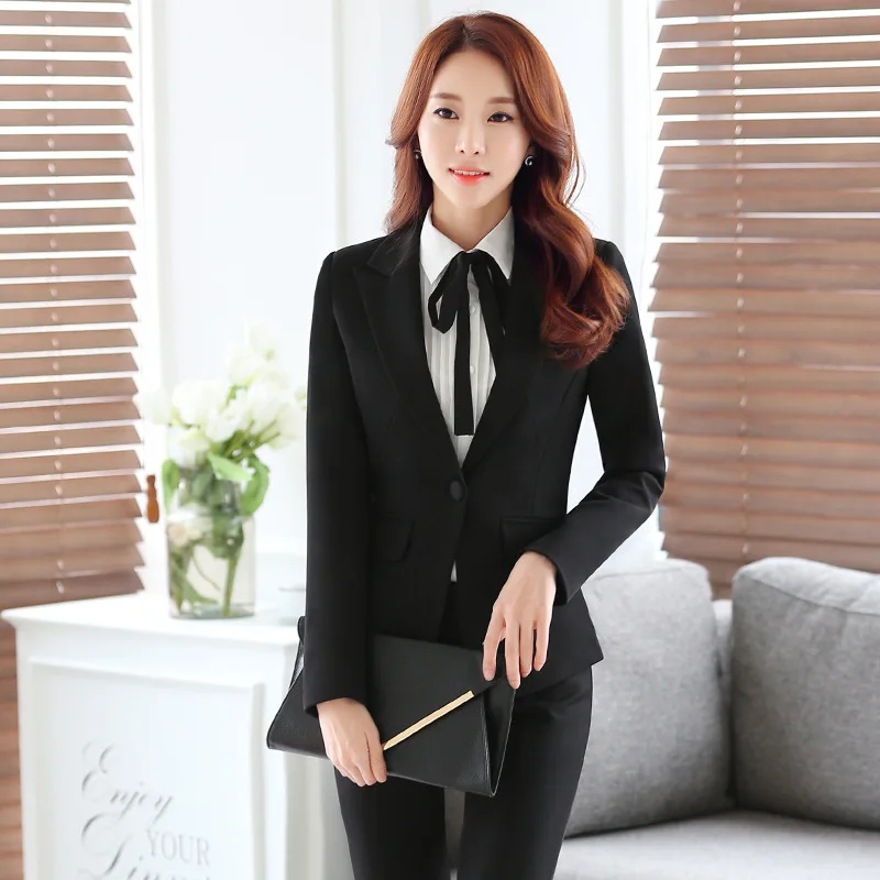 Womens Office Suits Ladies Professional Suits Trousers Suit Set Four-piece Female Suits Interview Workwear Slim Single Breasted