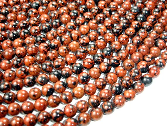 

1 Strand 100% Natural Mahogany Obsidian Beads 4MM 6 MM 8MM 10MM 12MM Round Semi Gem Stone Jewelry Loose Beads 15.5"/Strand