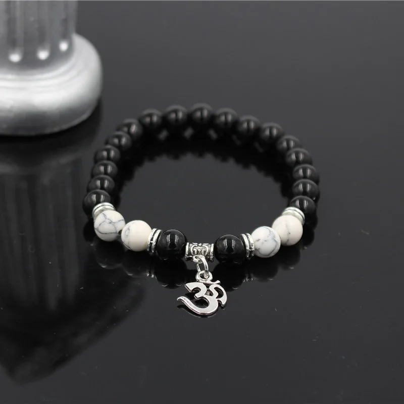FAITHEASY натуральный черный белый сосновый бисер 3d символ Обрезка из пенделока Бусы Браслеты с орнаментами