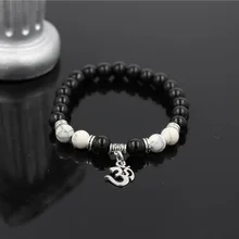 FAITHEASY натуральный черный белый сосновый бисер 3d символ Обрезка из пенделока Бусы Браслеты с орнаментами