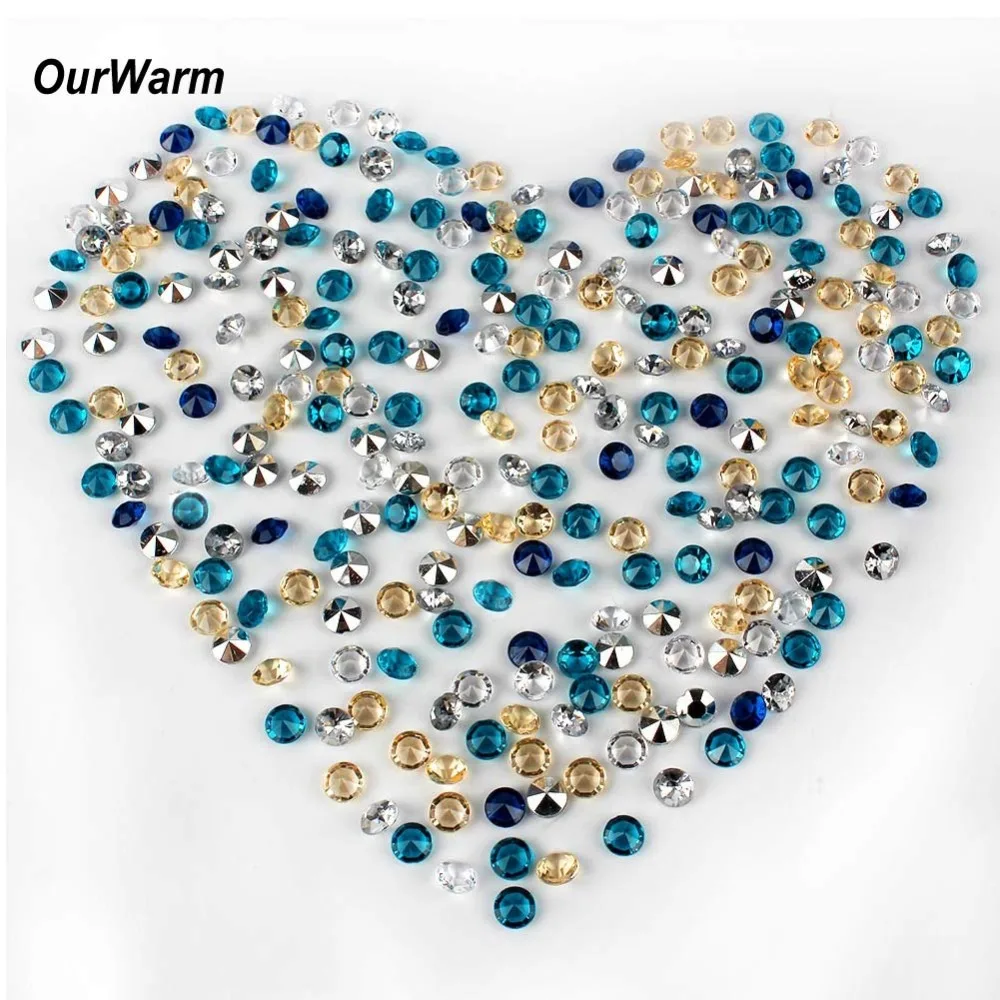 

OurWarm 1000pcs Acrylic Diamond Confetti 6 Colors Handmade DIY Diamond Wedding Party Bridal Shower Birthday Party Favor