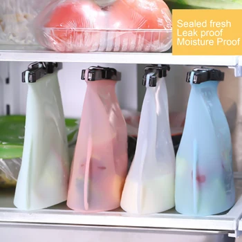 

Behogar 1000ml Kitchen Food Sealing Storage Bag Silicone Food Preservation Bag Containers Refrigerator Fresh Bags Versatile Bag