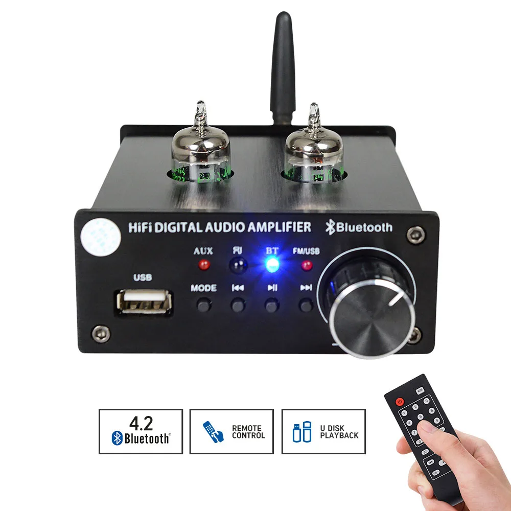 Усилитель звука AIYIMA усилитель аудио Bluetooth HIFI с пультом дистанционного управления