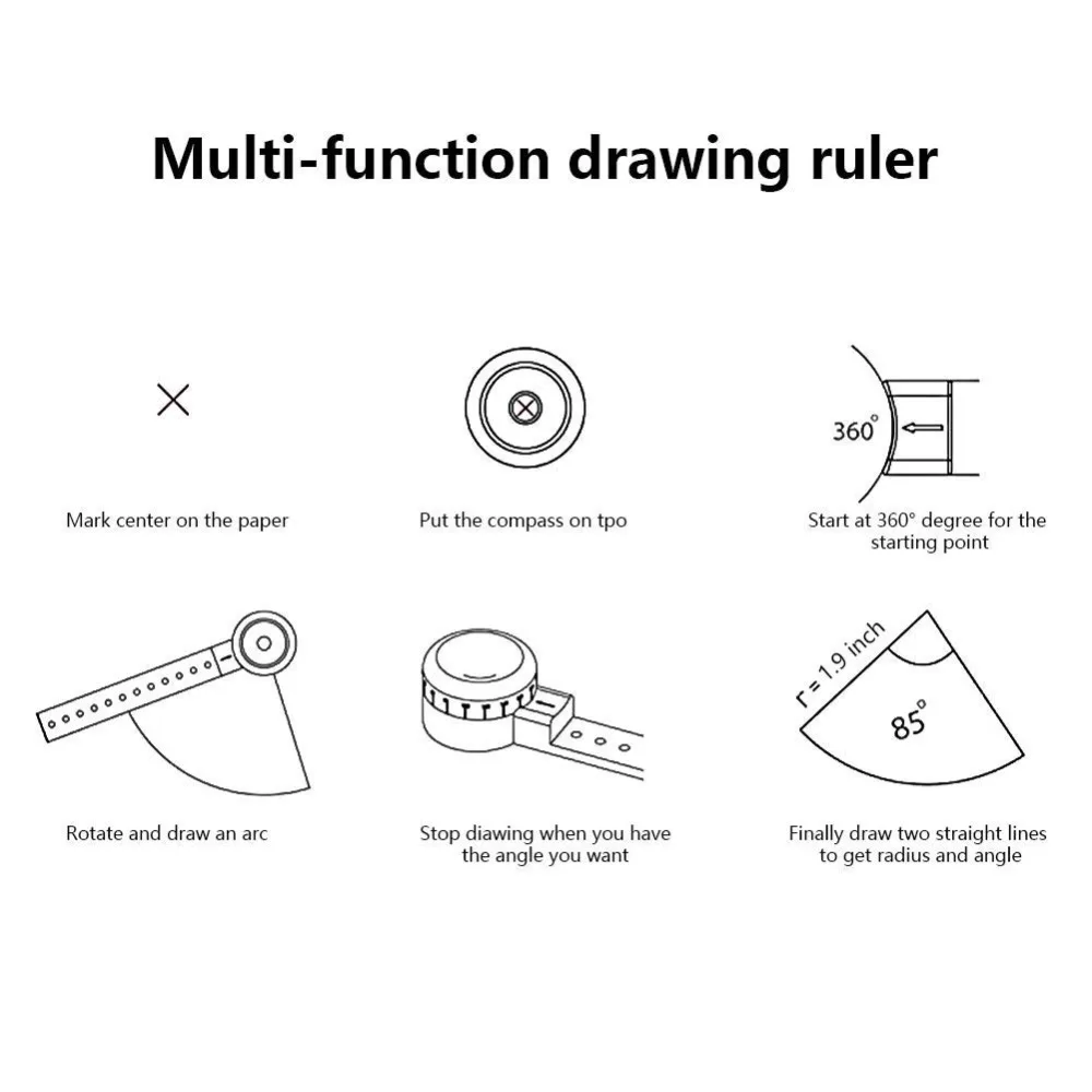 Многофункциональная линейка для рисования циркуль с креативным рисунком измерительный инструмент для рисования весы линейка магнит для дизайнеров художников