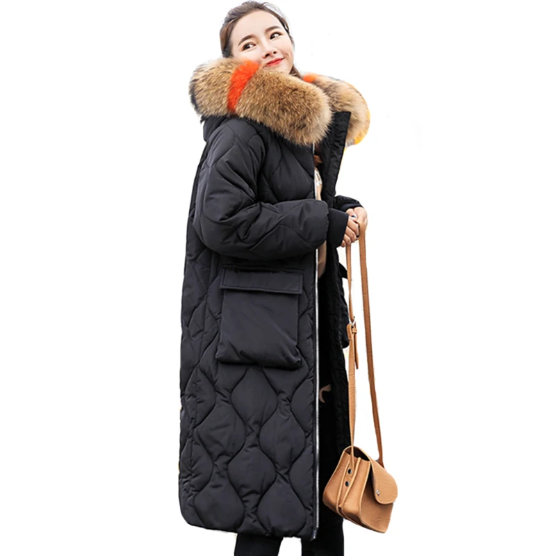 

With Colorful Fur Hooded Womens Coat Women Winter Jacket Long High Quality 2019 New Ladies Long Parka Outwear Warm Coats