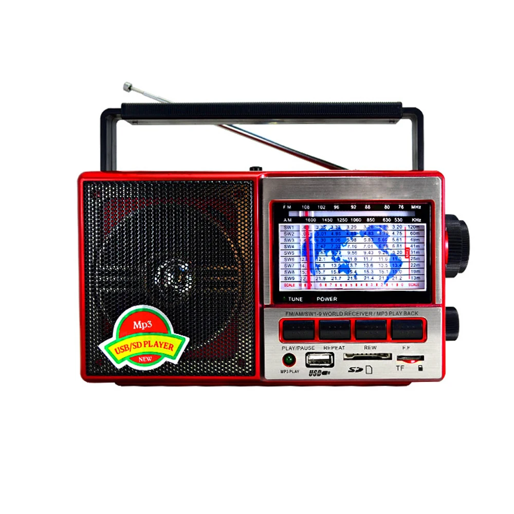 JINSERTA FM/AM/SW World Band радио приемник MP3 плеер с диапазоном дисплей экран Поддержка U диск/SD карта/TF карта воспроизведения