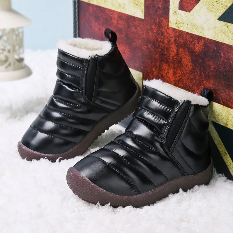 

Children boots girls shoes winter kids cotton padded shoes fashion warm snow boots baby boys plush velvet waterproof boots