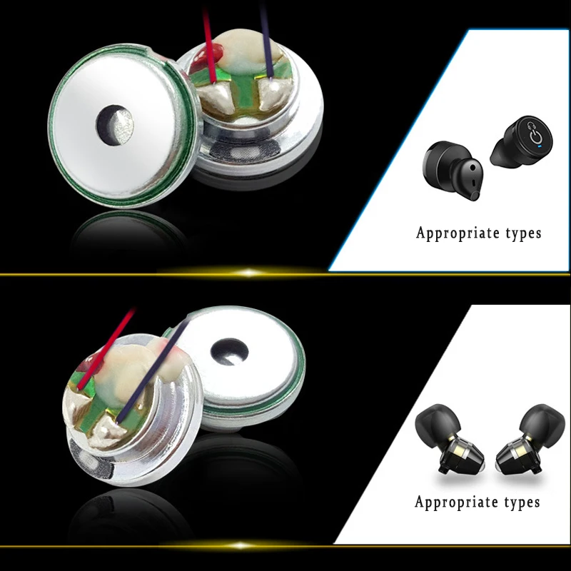 TONLEN Bluetooth Headphone Speaker Unit 8mm 3mW 32ohm Medium Frequency Nonpaper Diaphragm Earphone Speaker Accessories 2pcs