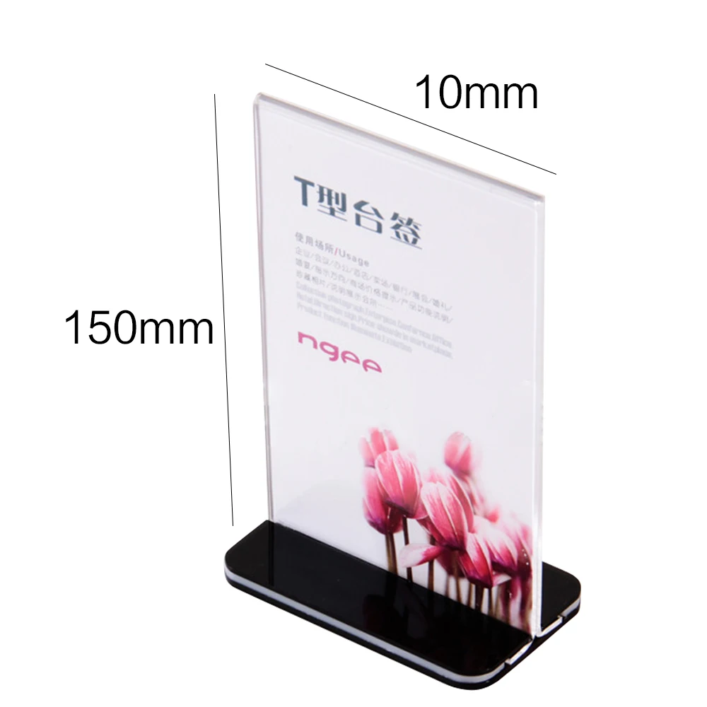 A6 Acrylic Desktop Card Display Sign Holder Menu Price Tag Display
