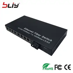 1000 м 1g8e 20 км Двойной волокно одиночный режим 8 RJ45 порт Оптическое Волокно media converter