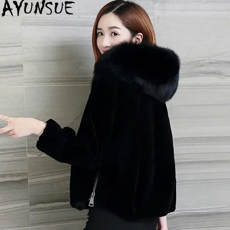 short black faux fur jacket