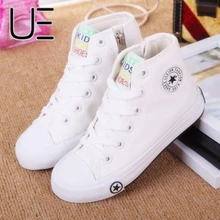 UE New Children Canvas Shoes For Kids Baby Boys Girls Flat High Children Shoes Low Casual School Student Sports Shoes Sneakers