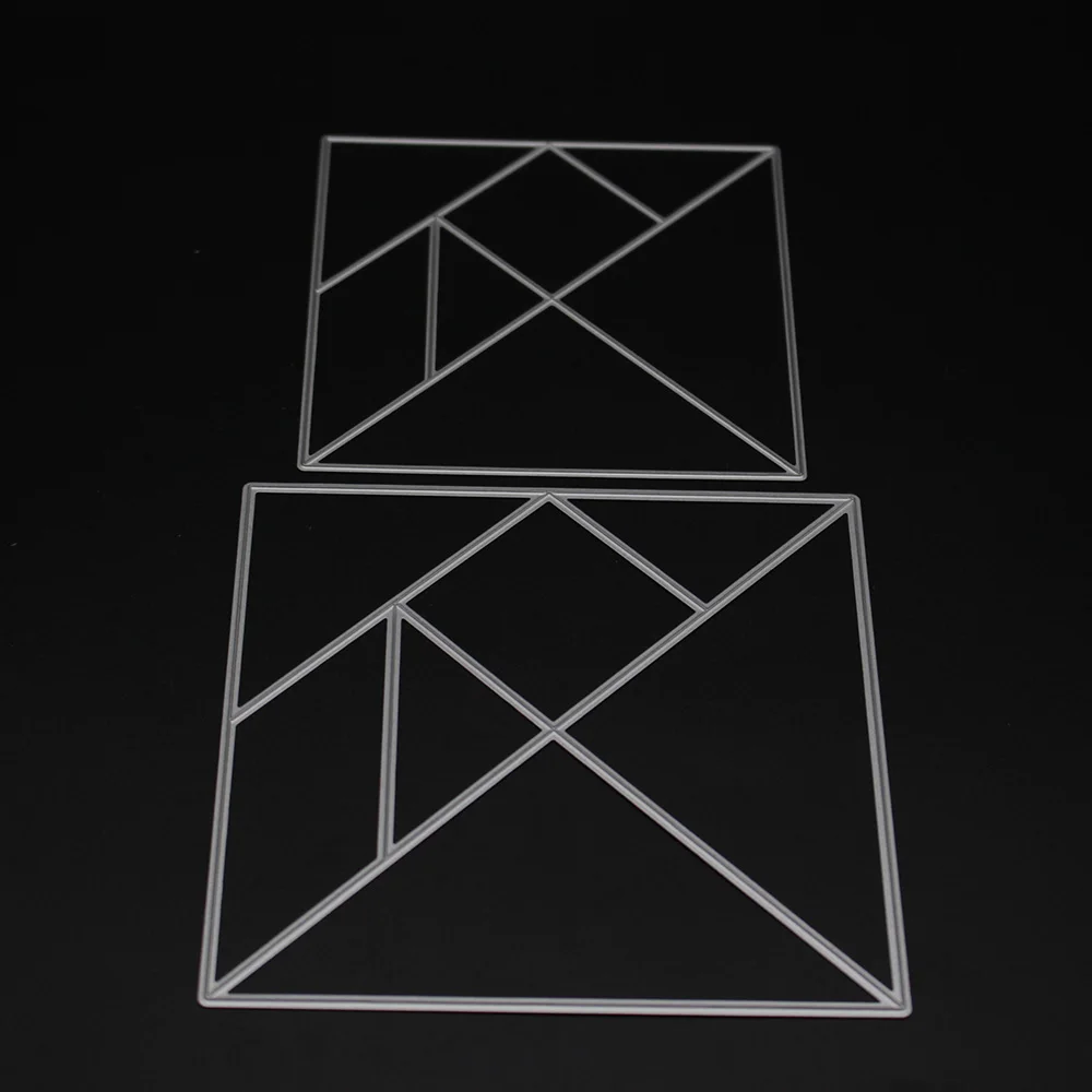 

Metal Cutting Dies Stencils Frame Tangram Jigsaw Puzzle Pattern Line DIY Scrapbook Embossing Album Paper Card Draft Craft Decor
