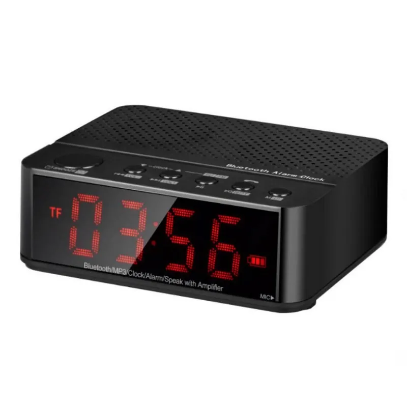 

Portable Hotel Home Wireless Bluetooth Speakers with LED Display Alarm Clock Boombox Support TF Card Handsfree FM Radio Player