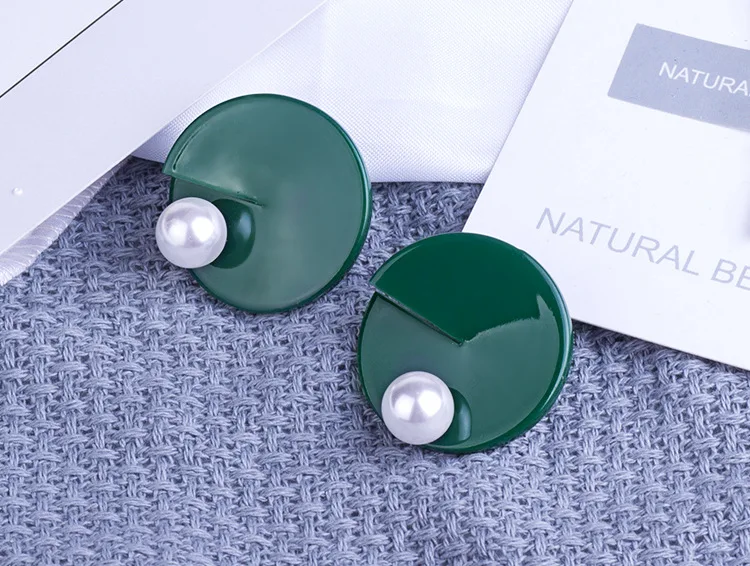 Guanlong Classic Fashion Resin Earring For Women Big Round Geometric Imitation Pearl Acrylic Drop Earring Elegant Gifts Jewelry (1)