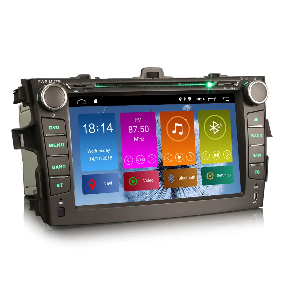 Clearance 8" Android 9.0 OS Car DVD Multimedia Navigation GPS Radio for Toyota Corolla 2007 2008 2009 2010 2011 with 3G/4G Dongle Support 3