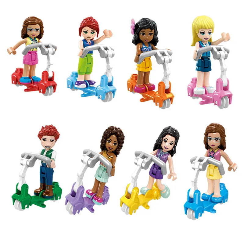 8pcs/Set Girls Princess Series Heart Lake City Girls Scooter Legoings Model Building Blocks Friends for Girl Toys for children 8pcs/Set Girls Princess Series Heart Lake City Girls Scooter Legoings Model Building Blocks Friends for Girl Toys for children