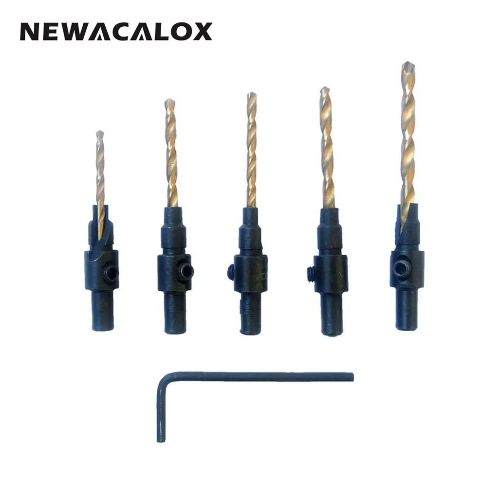 Newacalox 5 шт. дерево titanize зенковки Бурильные долото набор деревообрабатывающие