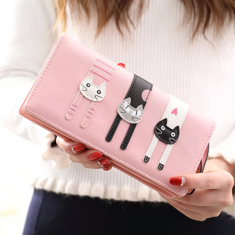

2018 PU Leather Women Wallet Cartoon Design Wallet Fashion Hasp Zipper Coin Pocket Women Purse for Credit Cards carteras mujer