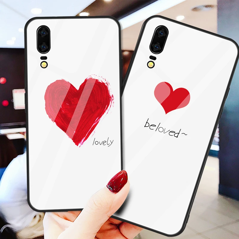 Чехол из закаленного стекла для huawei P20 Lite P20 Pro Nova 3 3i mate 20 P30 Pro P30 Love Heart полная защита для Honor 8X чехол