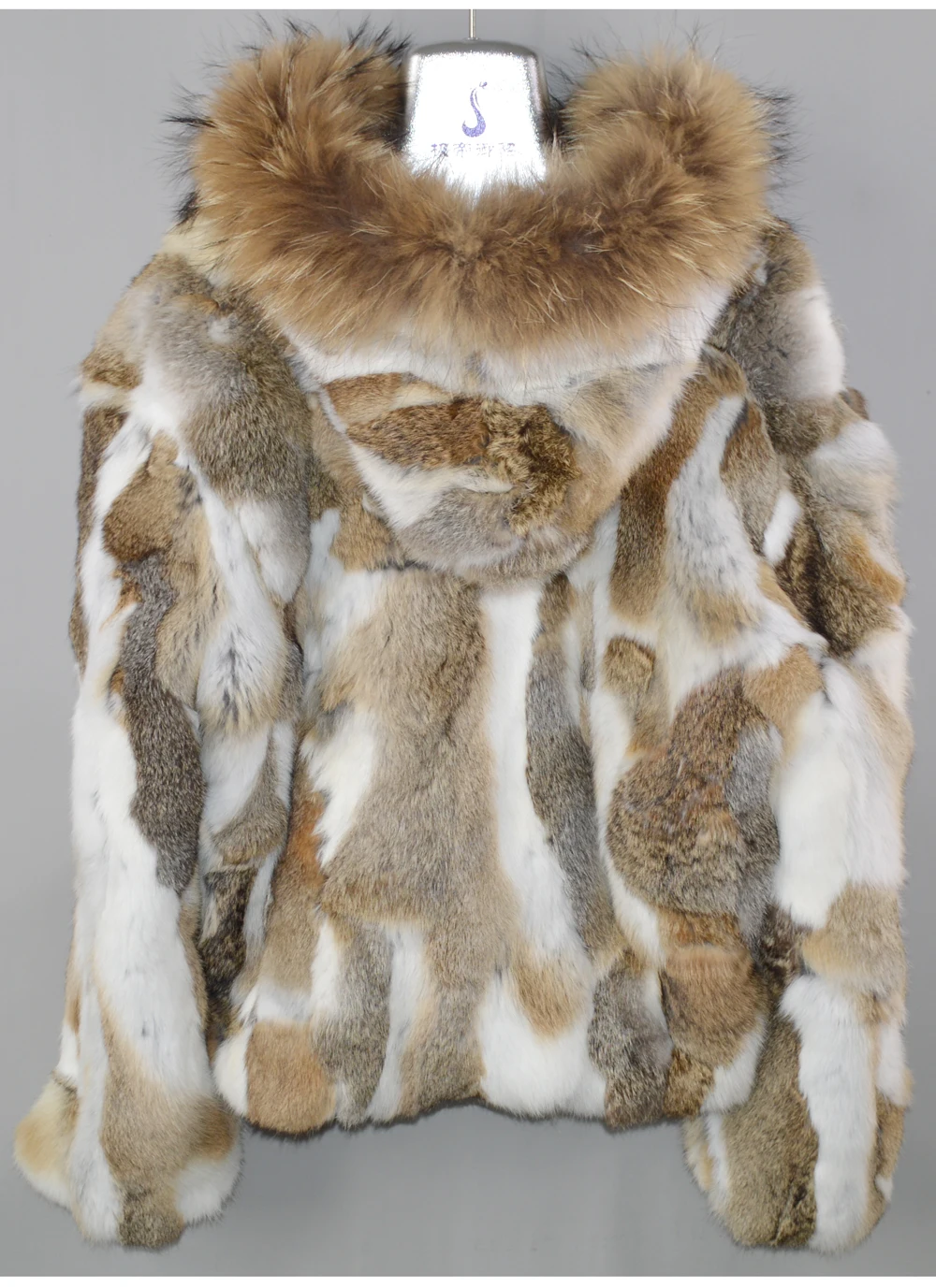Классический дизайн Зимняя настоящая куртка из натурального кроличьего меха Женское пальто из натурального кроличьего меха дамское Брендовое качественное пальто из натурального кроличьего меха