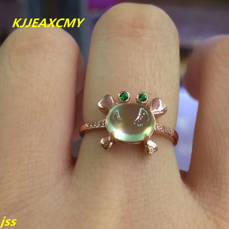 

KJJEAXCMY Fine jewelry 925 Silver Natural Gemstone natural grape stone trumpet ring rose gold activity ring N176