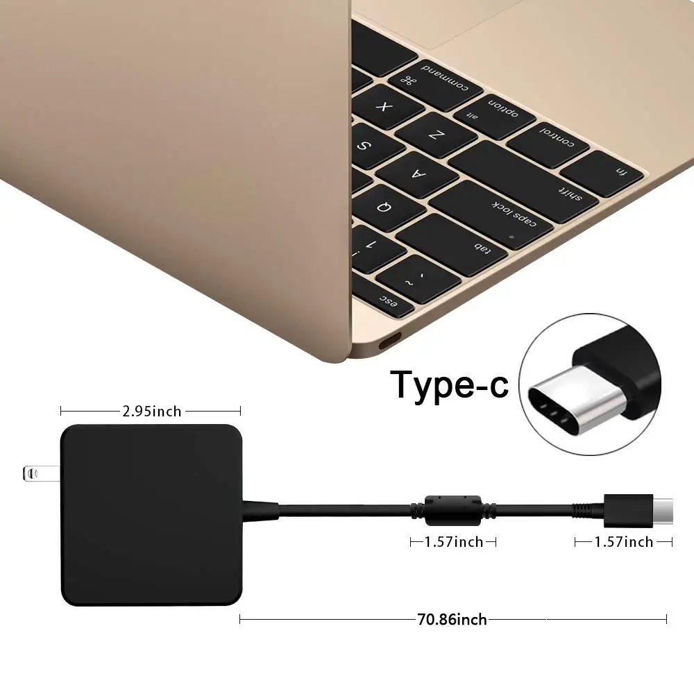 87 Вт 90 Вт 65 Вт 60 Вт USB-C адаптер для ноутбука Зарядное устройство Тип C Мощность 20,2 в 4.3A для MacBook Pro A1706 A1708 A1719 acer Spin 7 Dell XPS 13