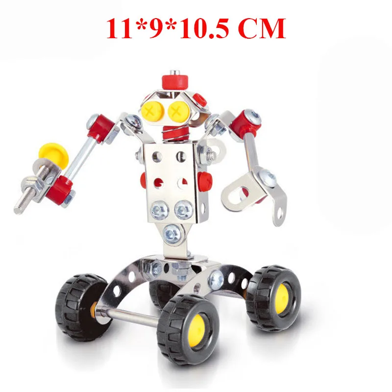  3set Large 3D Metal Puzzle Assemble Screw Building Blocks Kits Convertible Robot Model Teaching Toy - 33005750636