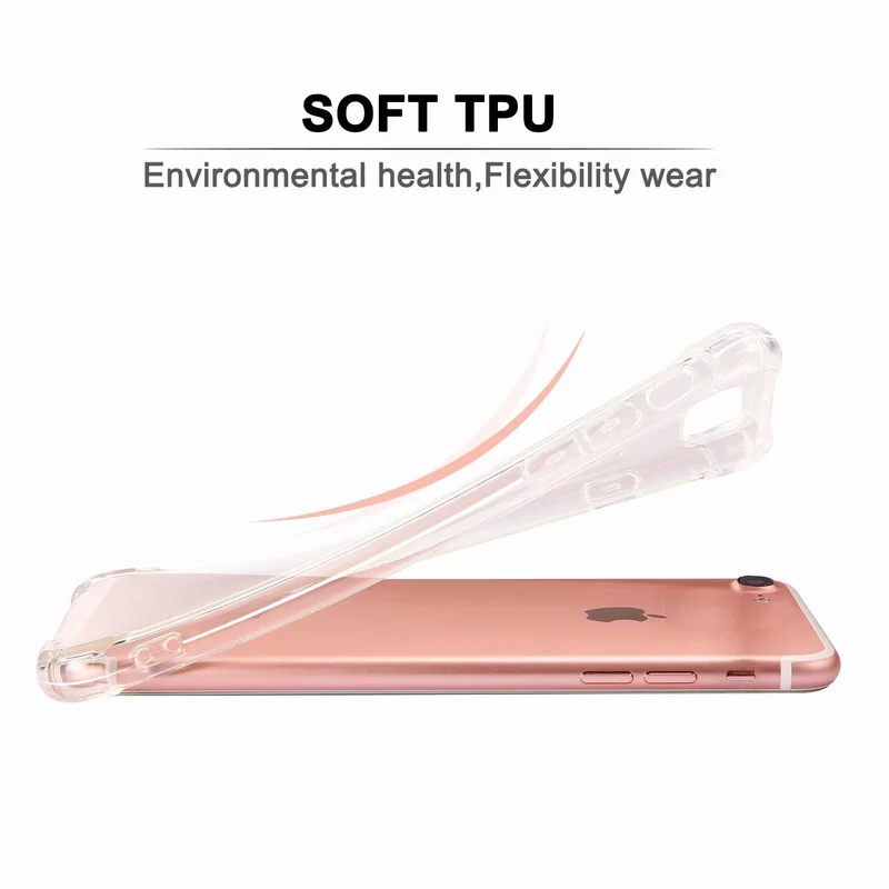 Ascromy For iPhone 7 Case Crystal Clear Shockproof Cover Transparent Soft TPU Cases for Apple iPhone 8 Plus X 6 6S 5 5S SE Coque (2)