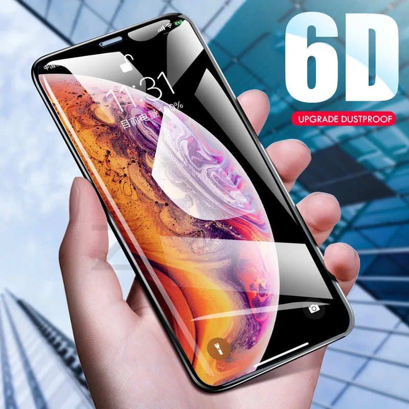 6D закаленное стекло для iPhone 8 7 6 6S Plus X XS MAX iphone Защитное экрана на 6s пленка|Защитные