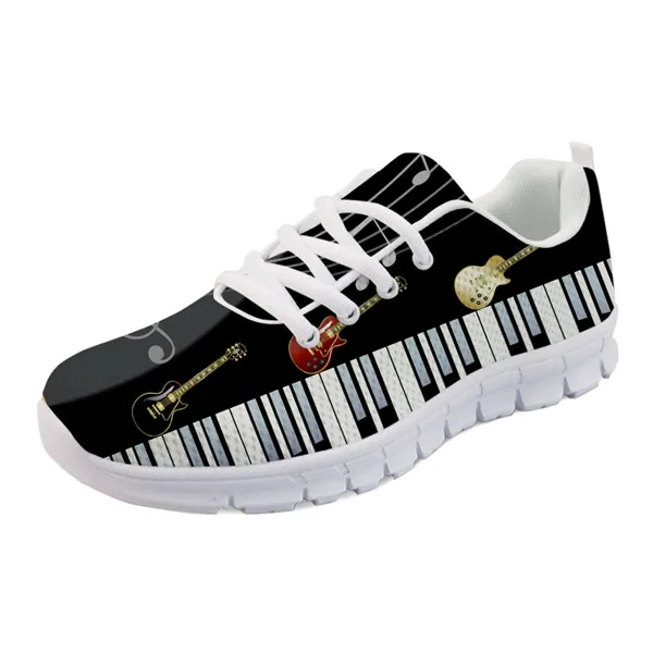 INSTANTARTS пианино клавиатура печатных повседневные кроссовки Для мужчин дышащие мужские ботинки на плоской подошве модные, с музыкальными нотами дизайн из сетчатого материала; обувь в стиле мужской - Цвет: H7397AQ