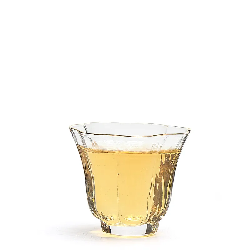 Японский стеклянный чай кунг-фу ручной работы Описание Пномпеня небольшой чайный стакан мастер-чашка молоток теплоизоляция и термостойкость - Цвет: Оранжевый