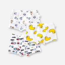 3 шт./партия, качественные трусы для мальчиков, хлопковые трусы-боксеры с принтом для мальчиков, Короткие трусы с мультяшным животным автомобилем, нижнее белье, одежда для детей