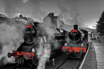 

steam locomotives trains TYR088 custom print fabric poster (frame available) for wall decor room decoration home decor