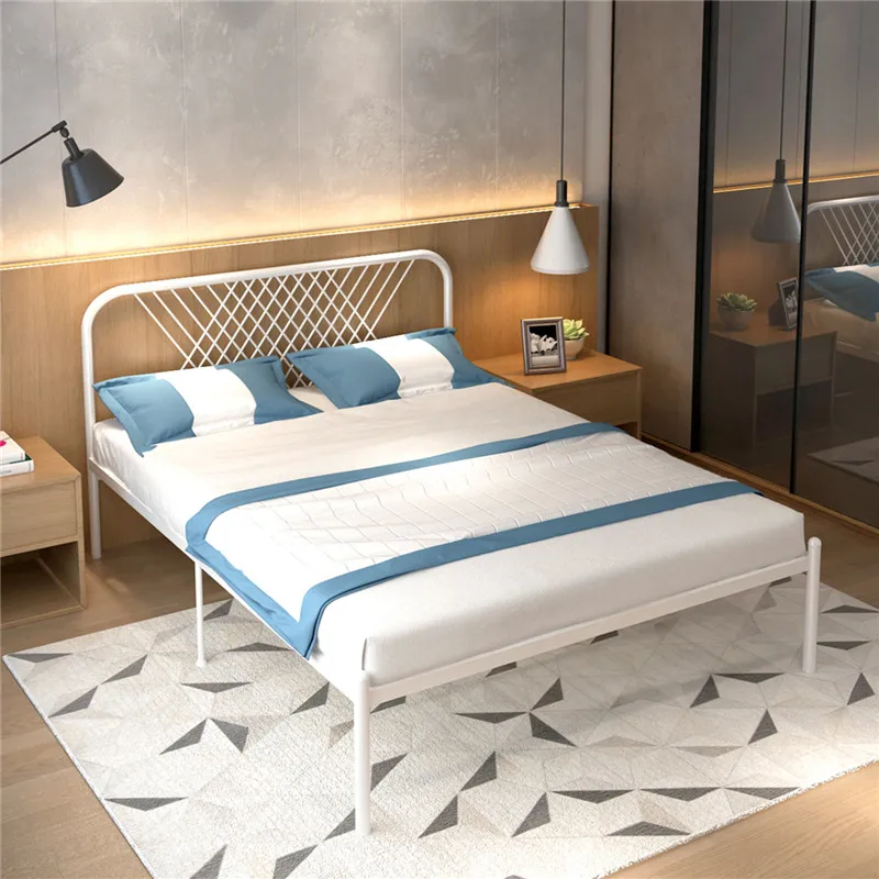 Modern contracted iron frame bed double bed 1.8 meters adult iron bed 1.5 meters single princess bed iron art bed child bed Modern contracted iron frame bed double bed 1.8 meters adult iron bed 1.5 meters single princess bed iron art bed child bed