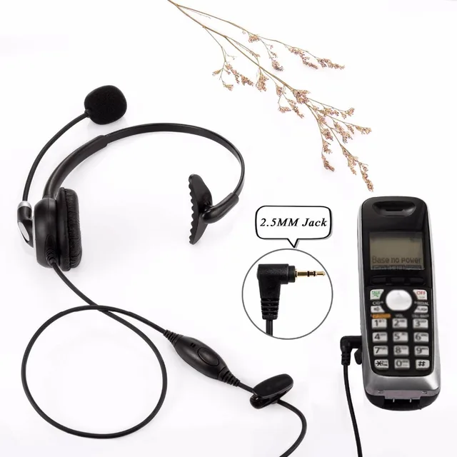 Wantek Arama Mic Headphones Wired Telephone Headset for Panasonic