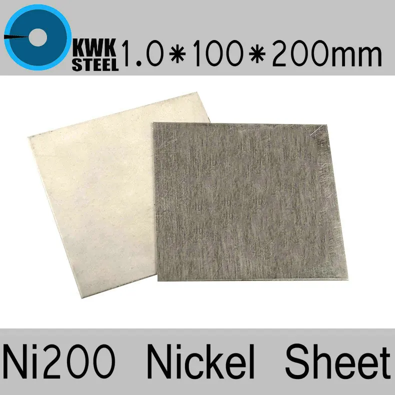 

1*100*200mm Nickel Sheet Pure Nickel ASME Ni200 UNS N02200 W.Nr.2.4060 N6 Plate Electroplating Anodes experiment Free Shipping