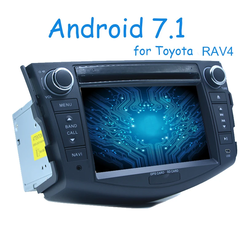 Excellent 1024*600 Car Radio DVD Player 4 Core Android 7.1 for Toyota RAV4 2006 2007 - 2012 GPS Navigation Radio Stereo Support Mirrorlin 1