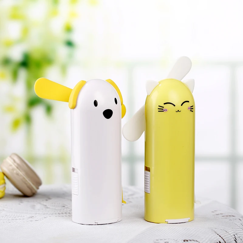 Милый вентилятор для домашних животных Meng, usb-зарядка, настольный мини-вентилятор, креативный ручной вентилятор с героями мультфильмов(желтый