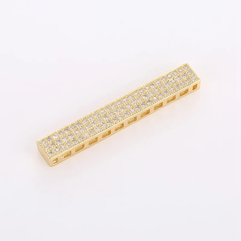 

Handmade Micro Pave AAA Austrian Cubic Zirconia Square-shape Long Rhinestone Spacer Bars Connectors For Jewellery Fittings